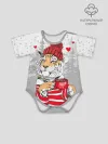 Детское боди / Тигр с чашкой кофе