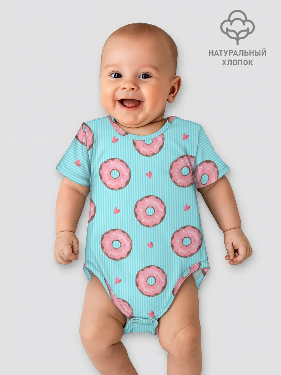 Детское боди / Розовые пончики