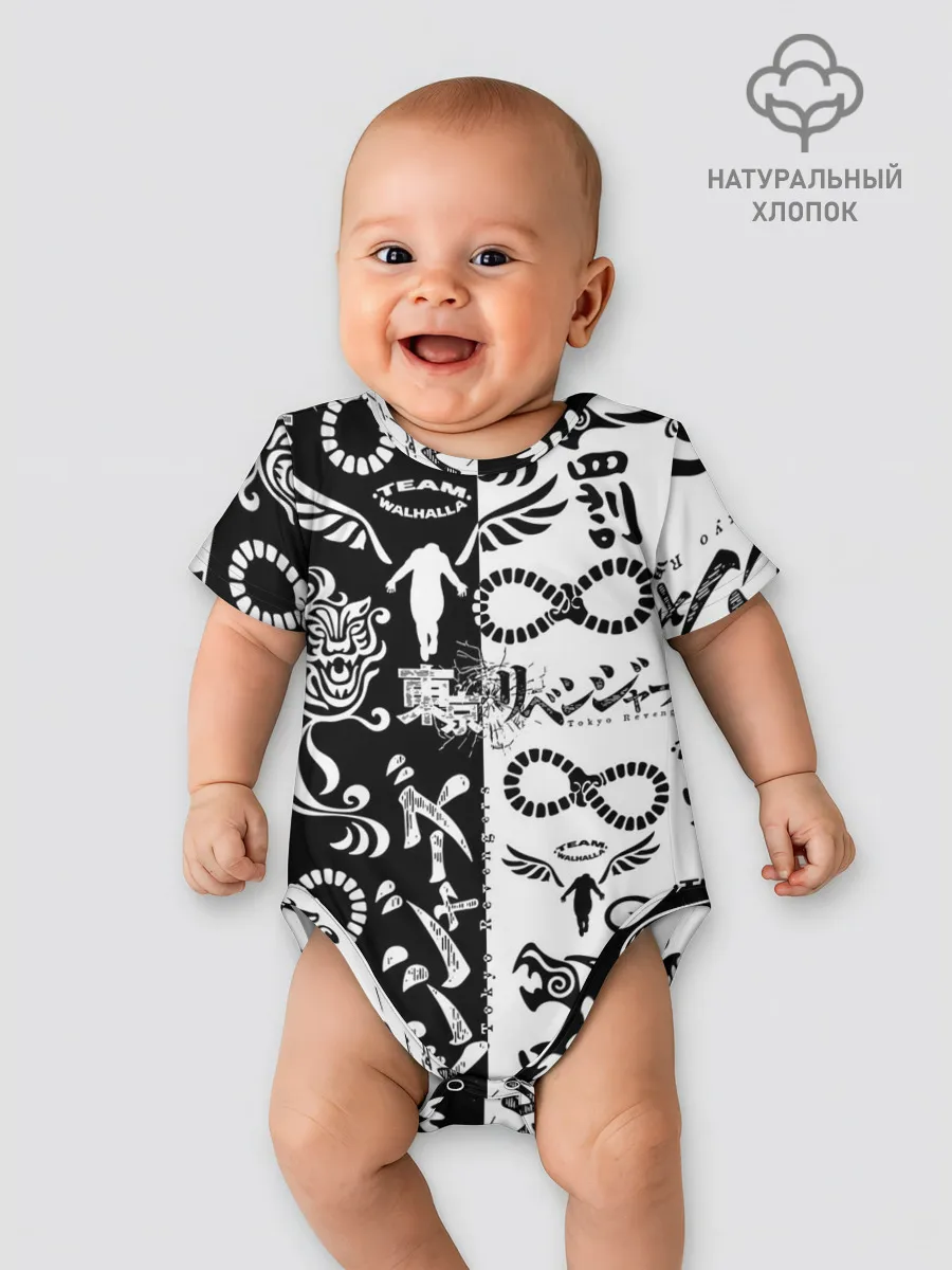 Детское боди / ТОКИЙСКИЕ МСТИТЕЛИ ЛОГОБОМБИНГ ЧБ