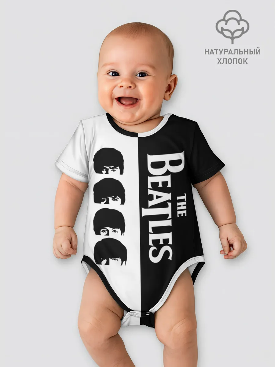 Детское боди / The Beatles черно - белый партер