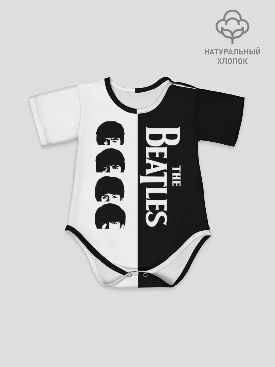 Детское боди / The Beatles черно - белый партер