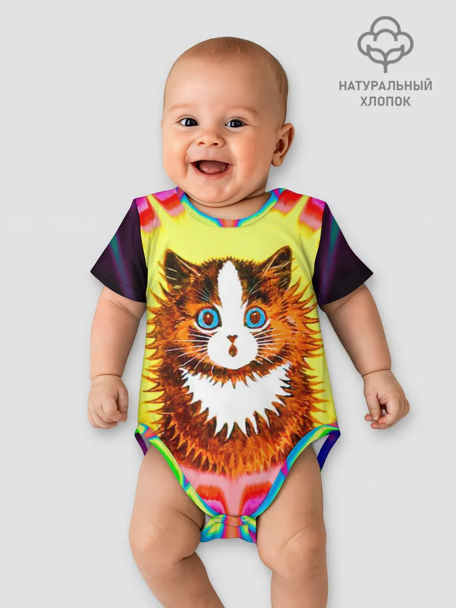 Детское боди / Psychedelic Rainbow Cat