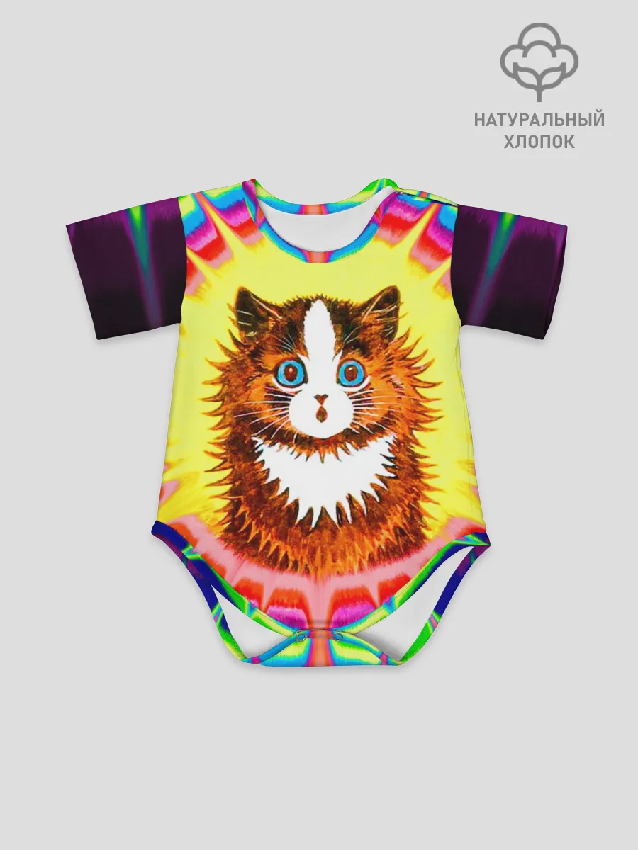 Детское боди / Psychedelic Rainbow Cat