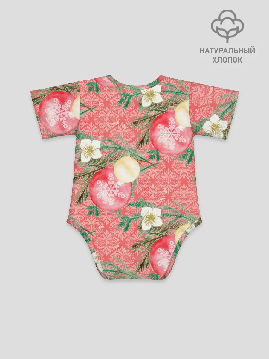 Детское боди / Новогодние красные шары