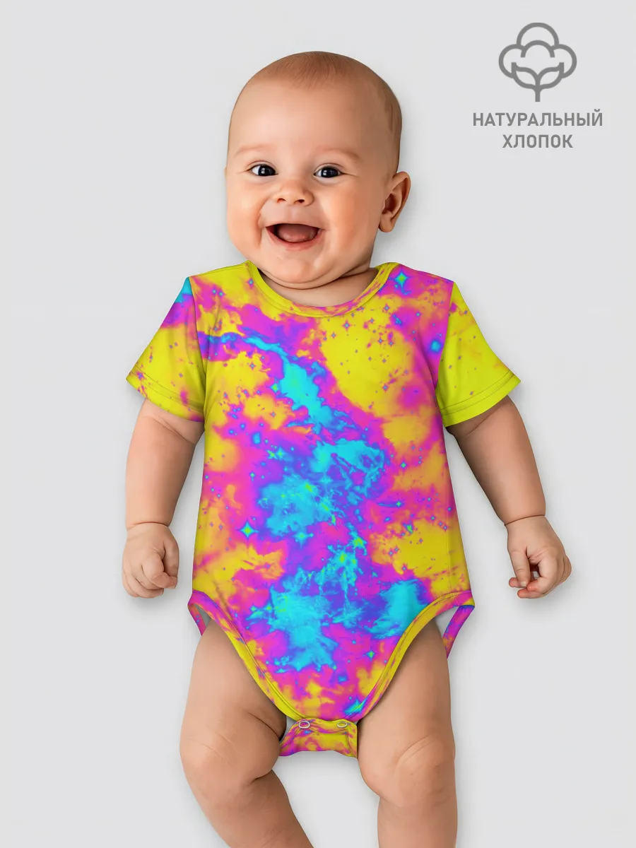 Детское боди / Яркая абстракция космических красок