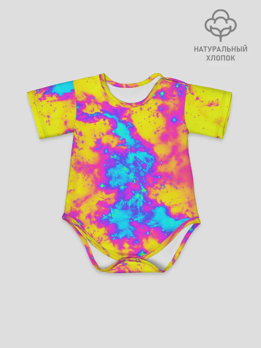 Детское боди / Яркая абстракция космических красок