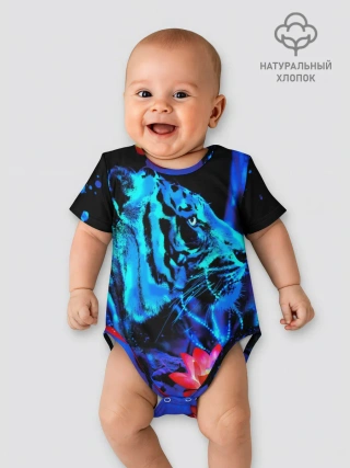 Детское боди / Синий водяной тигр