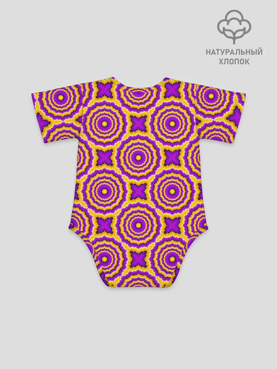 Детское боди / желтые и пурпурные цветы