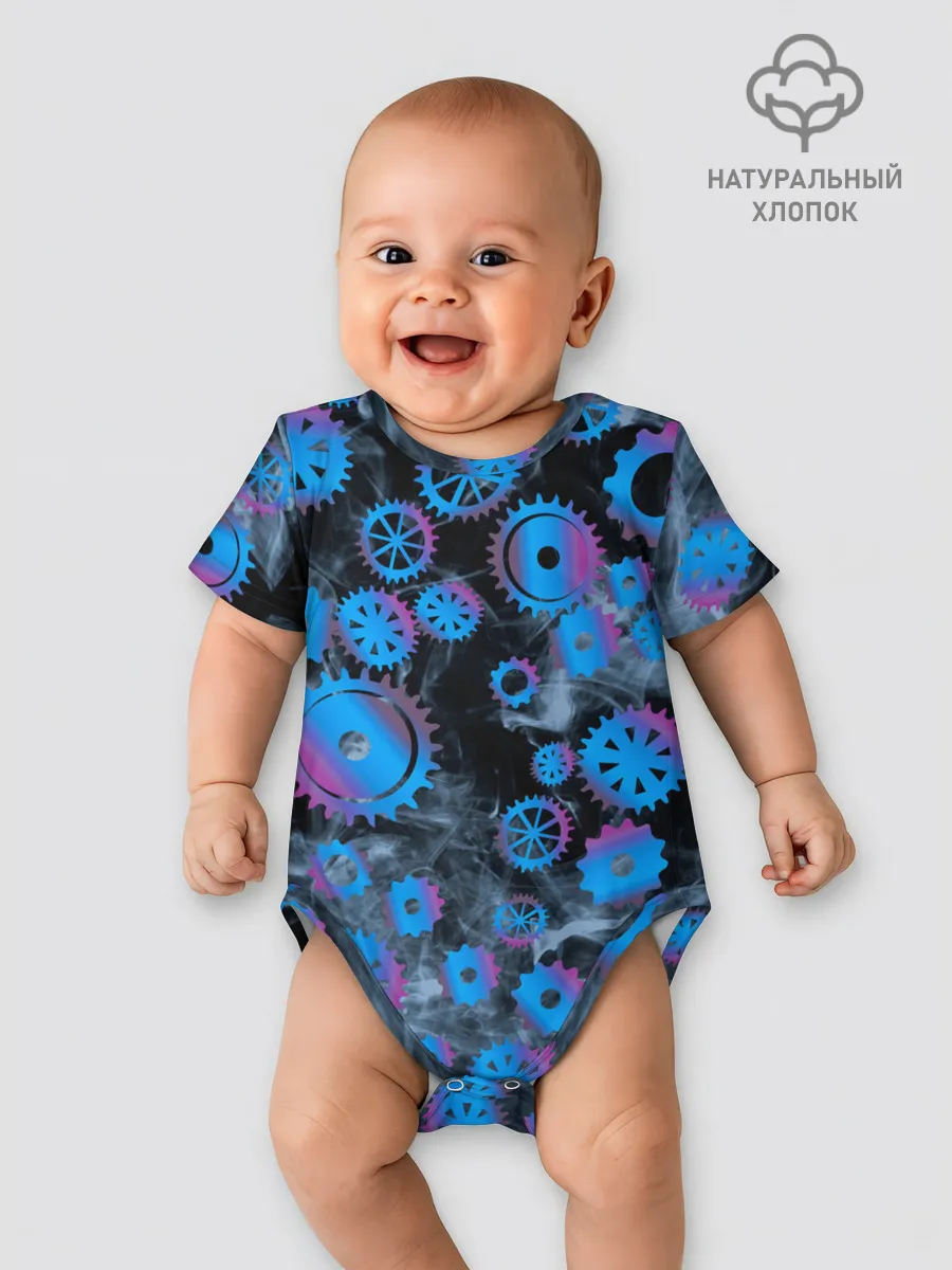 Детское боди / механизм и дым, стимпанк