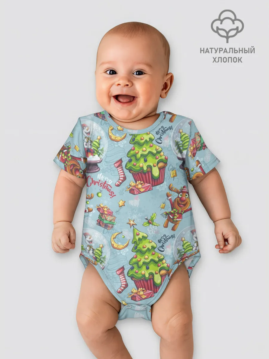 Детское боди / Merry Christmas Pattern