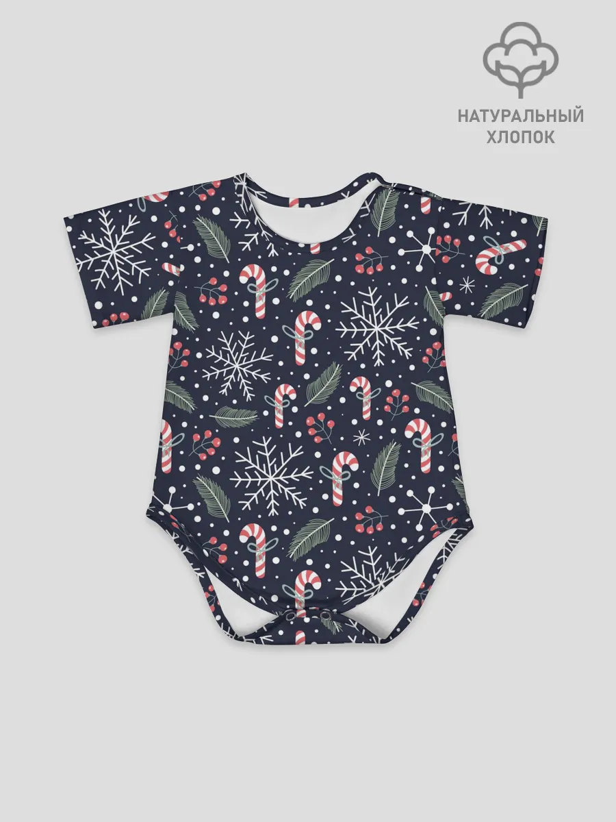 Детское боди / Паттерн с веточками