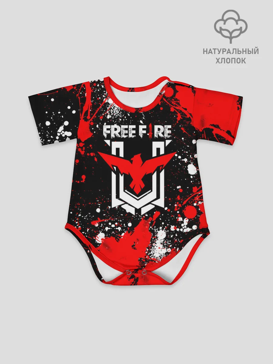 Детское боди / Free Fire: Брызги и капли красок.
