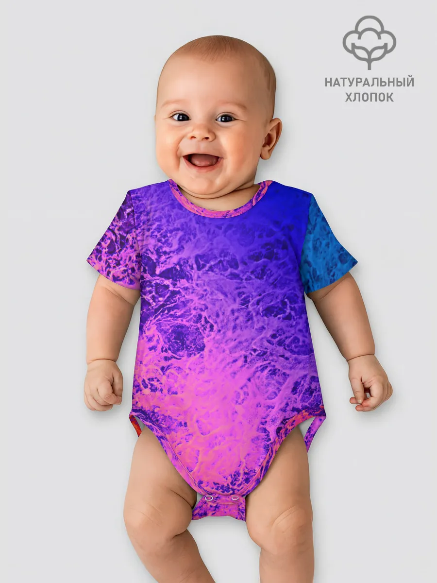 Детское боди / Абстрактный пурпурно-синий