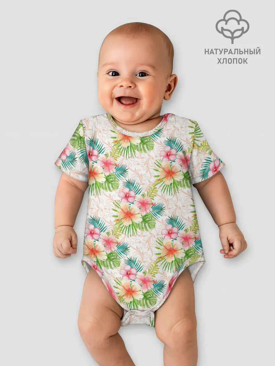 Детское боди / Гавайские цветы