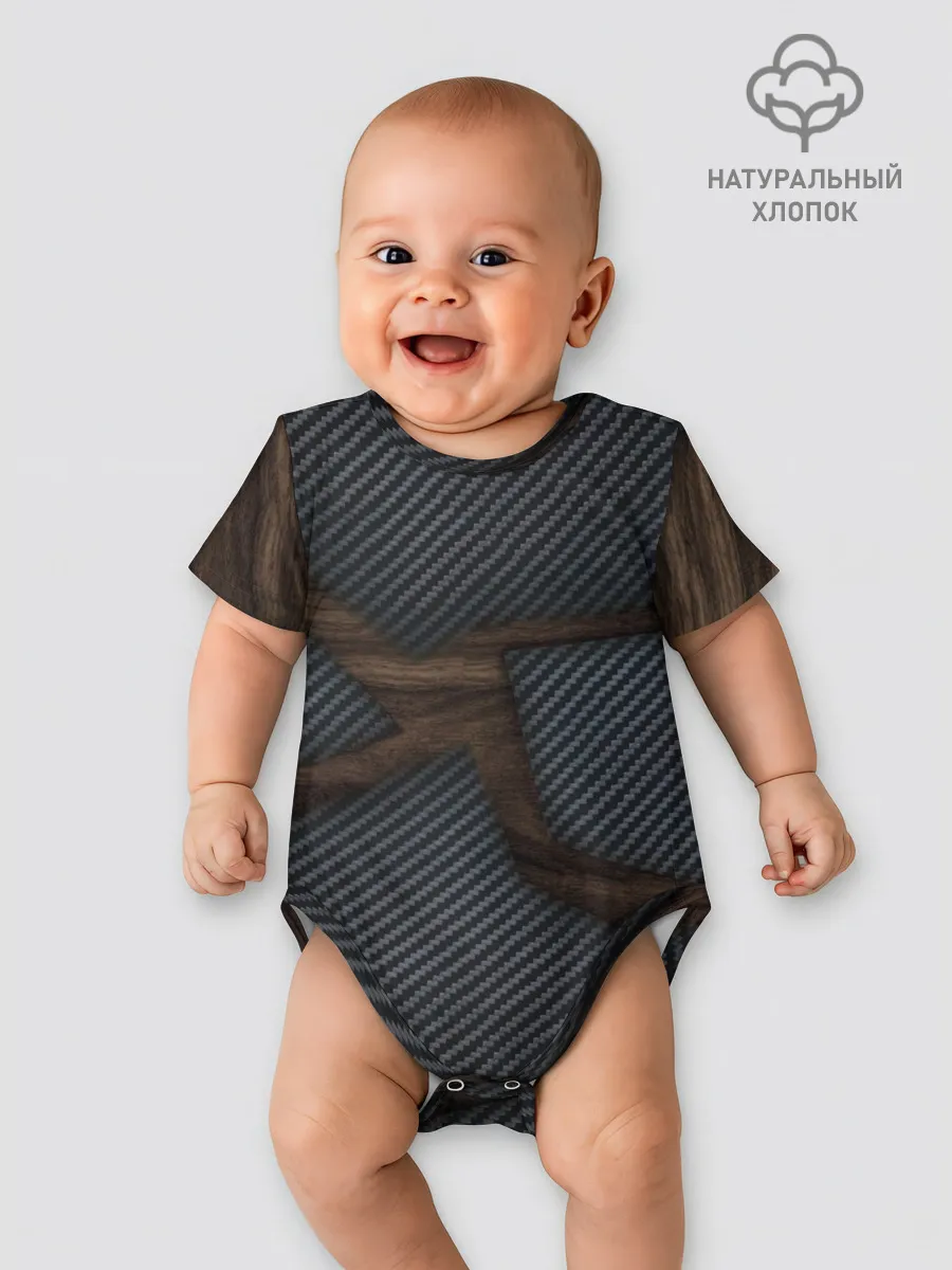 Детское боди / карбон в дереве