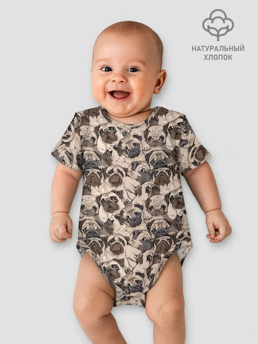 Детское боди / Мопсы