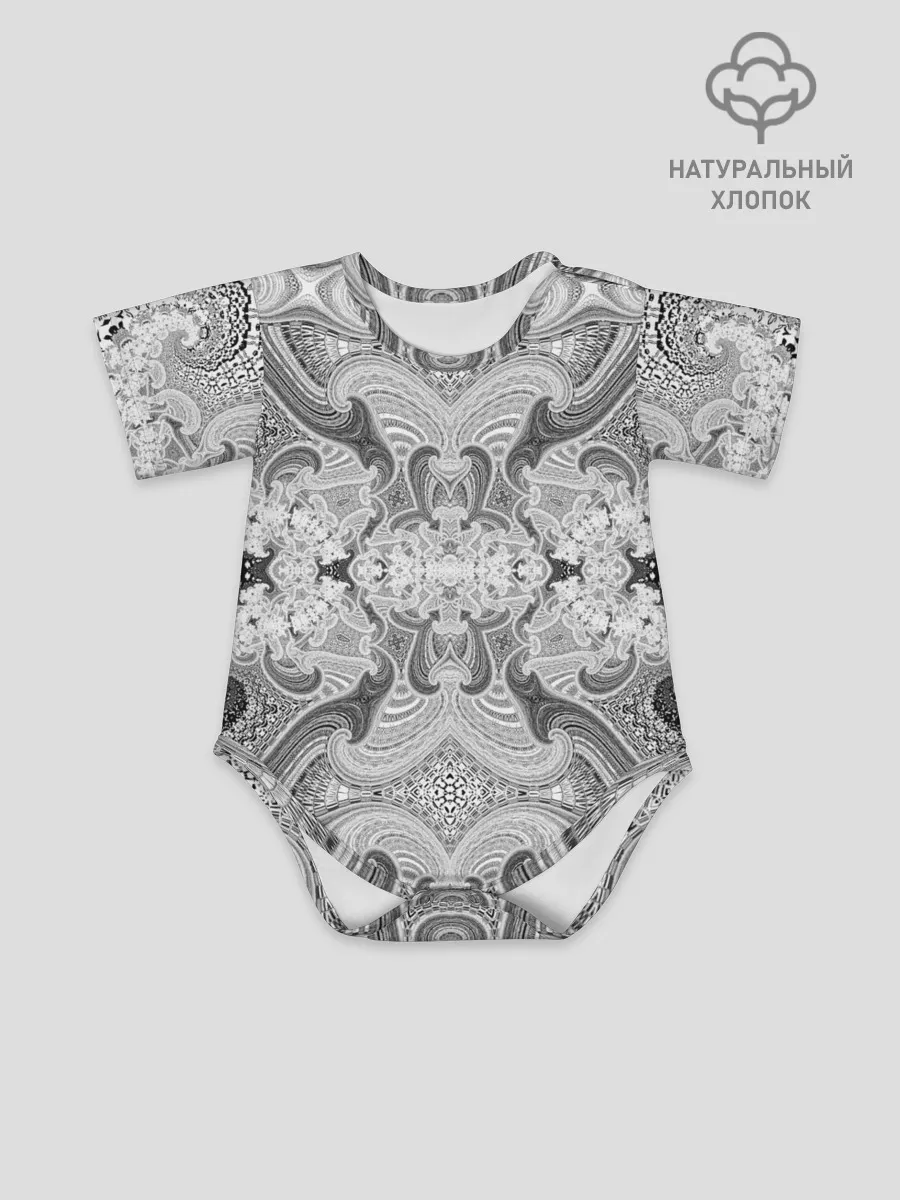 Детское боди / Черно-белый абстрактный узор.