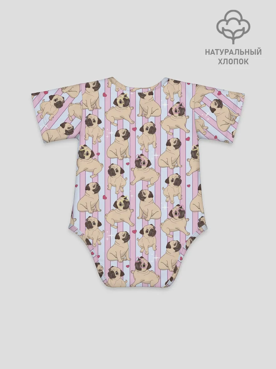 Детское боди / Забавные Мопсы