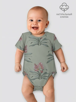 Детское боди / Цветы кливии