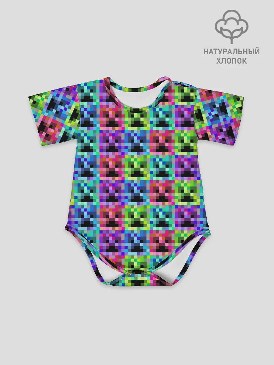 Детское боди / МАЙНКРАФТ / MINECRAFT ЦВЕТНЫЕ КРИПЕРЫ