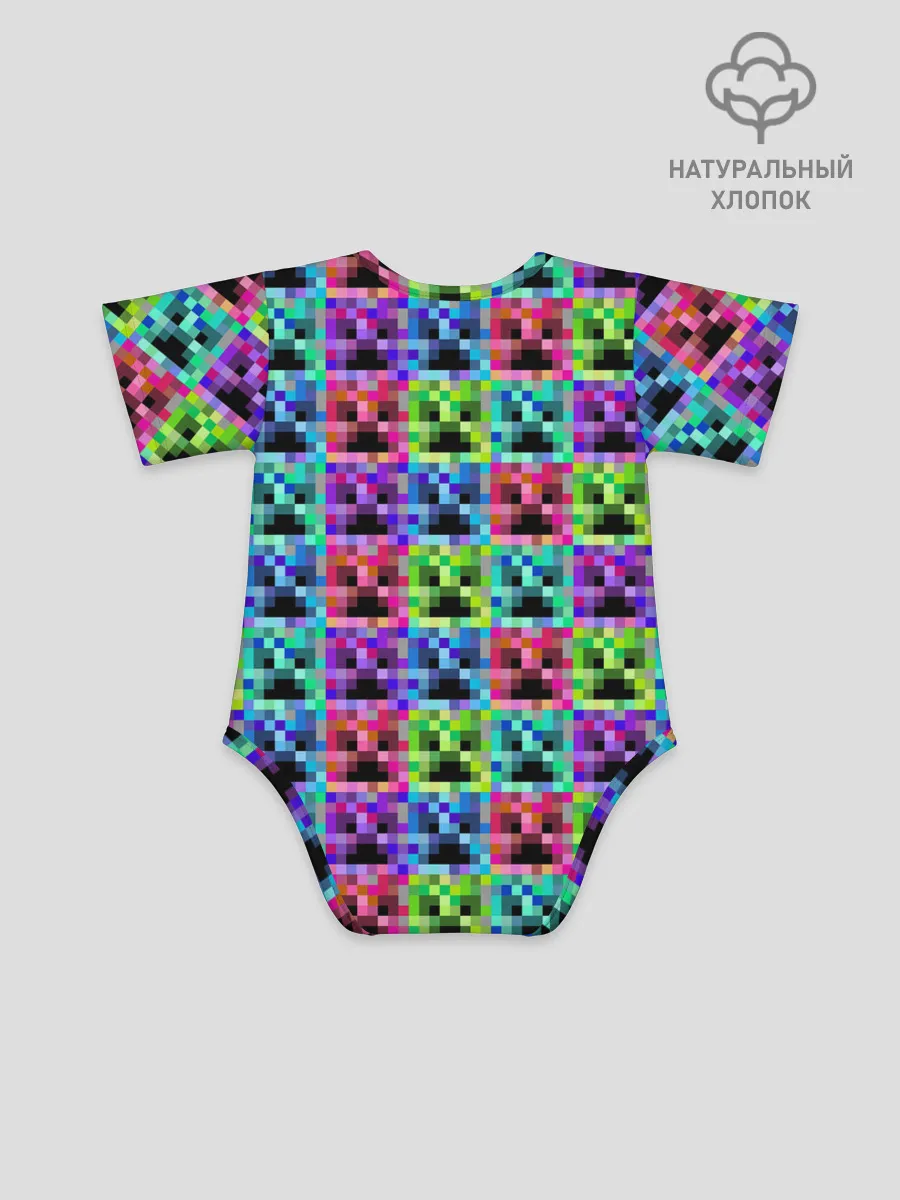 Детское боди / МАЙНКРАФТ / MINECRAFT ЦВЕТНЫЕ КРИПЕРЫ