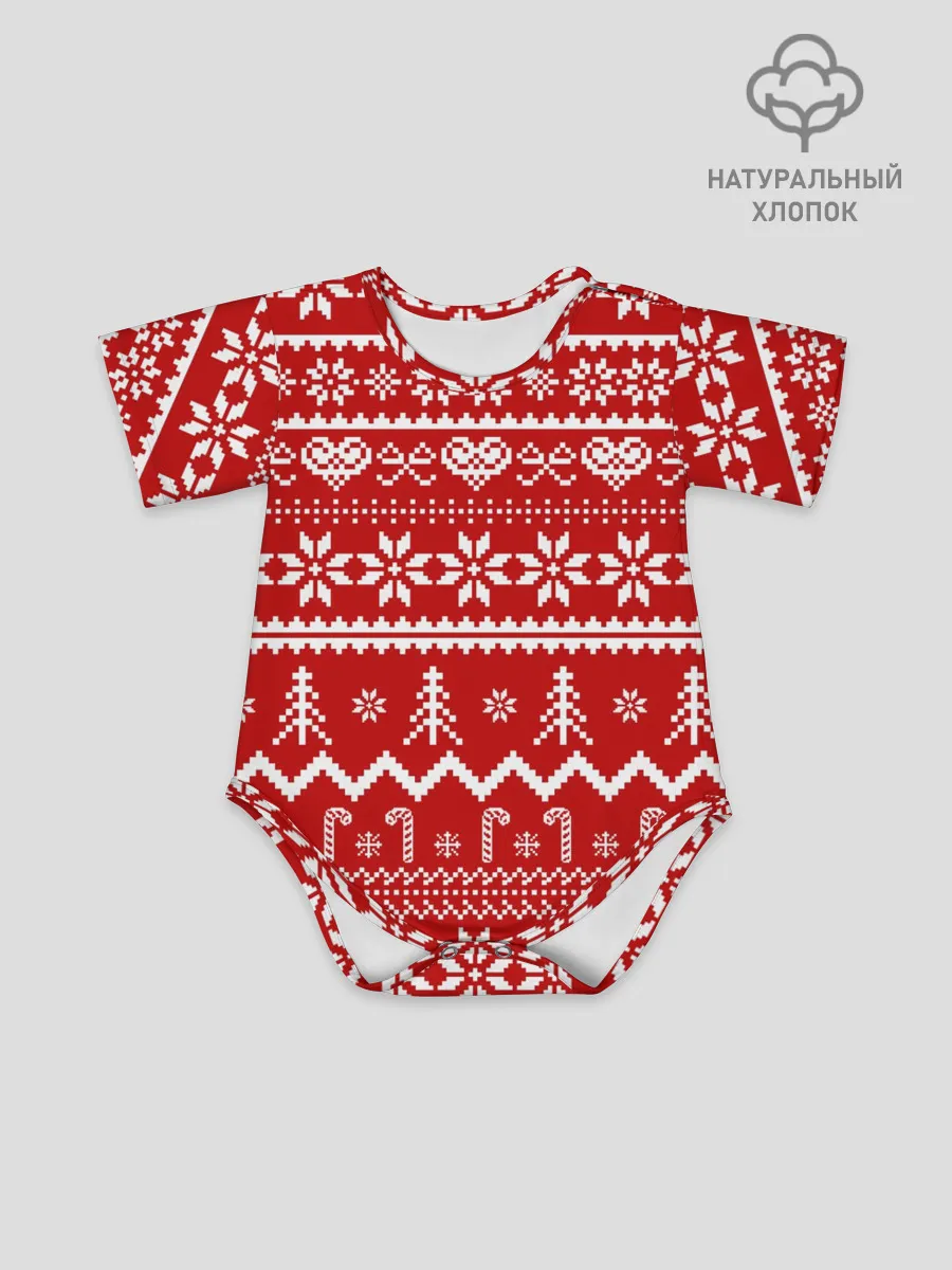 Детское боди / Праздничный новогодний узор