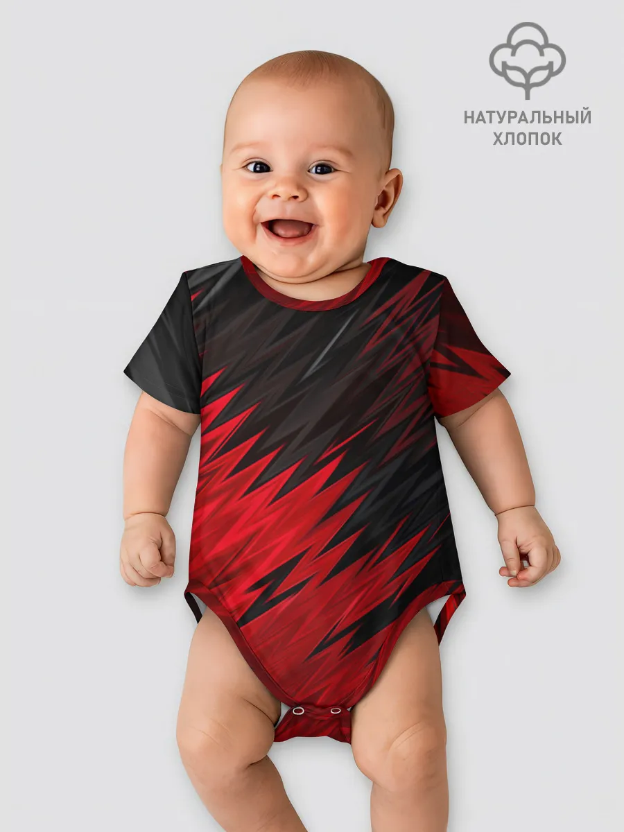 Детское боди / ЧЁРНО КРАСНЫЕ КРАСКИ | RED BLACK STRIPES