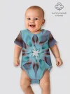 Детское боди / Абстрактный цветок. Голубой.