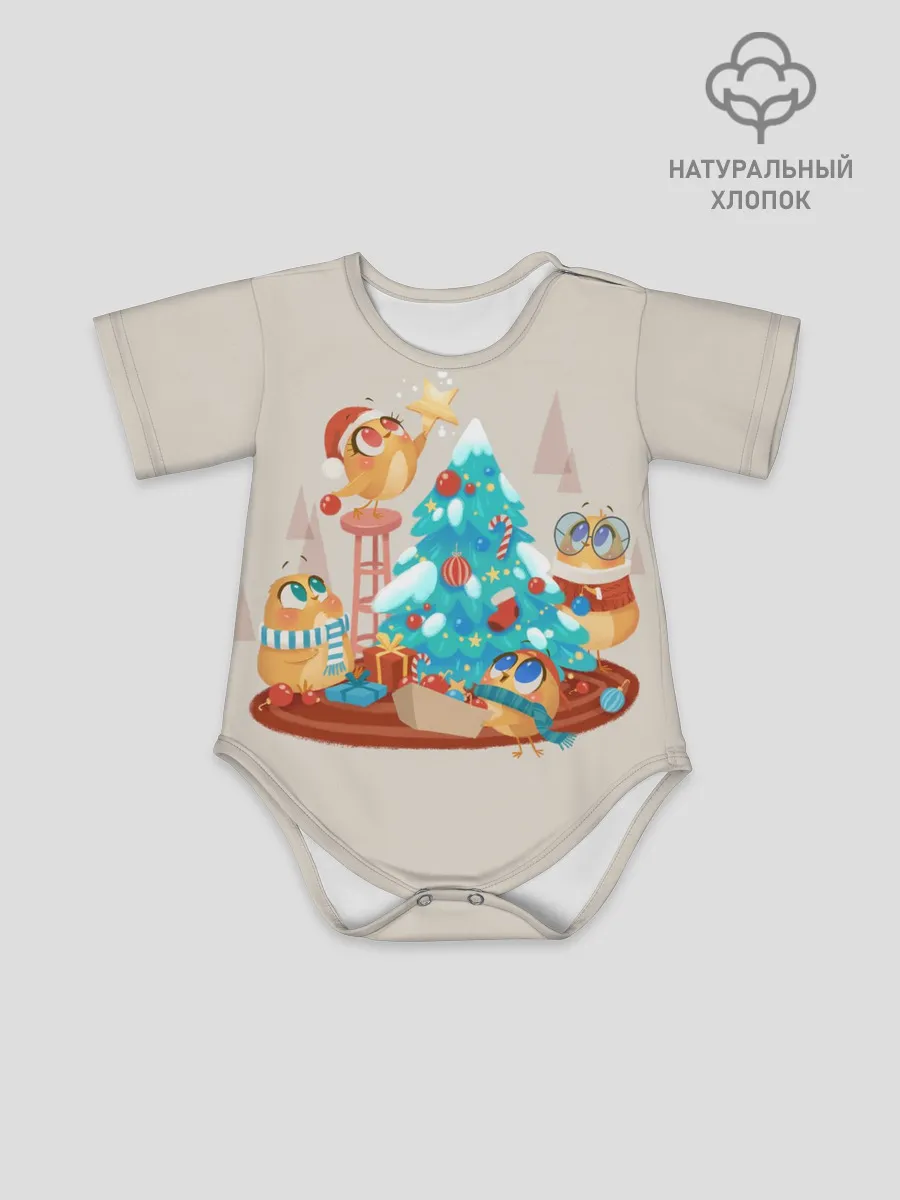 Детское боди / Зверята празднуют новый год