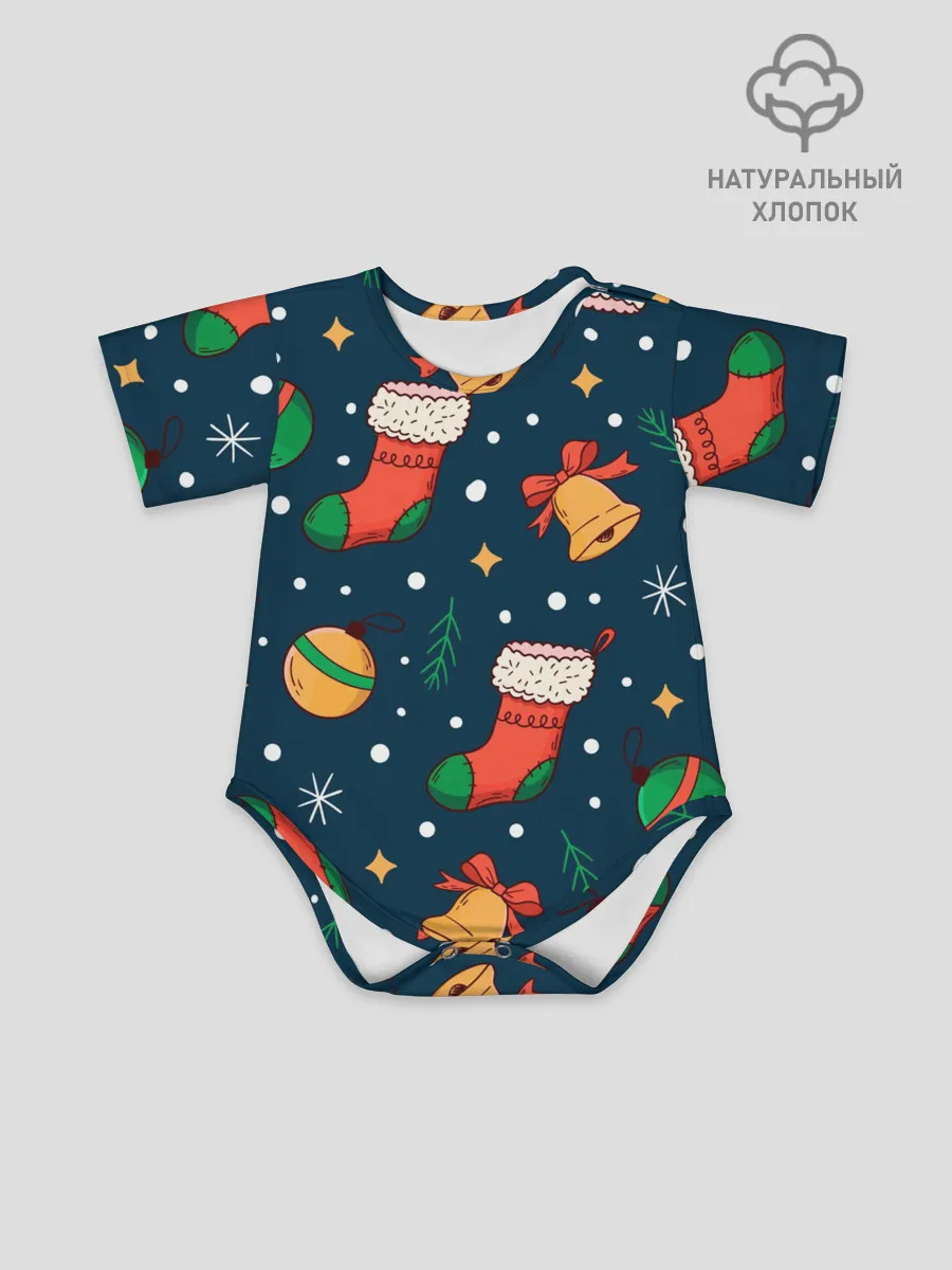 Детское боди / Новогодний, рождественский узор