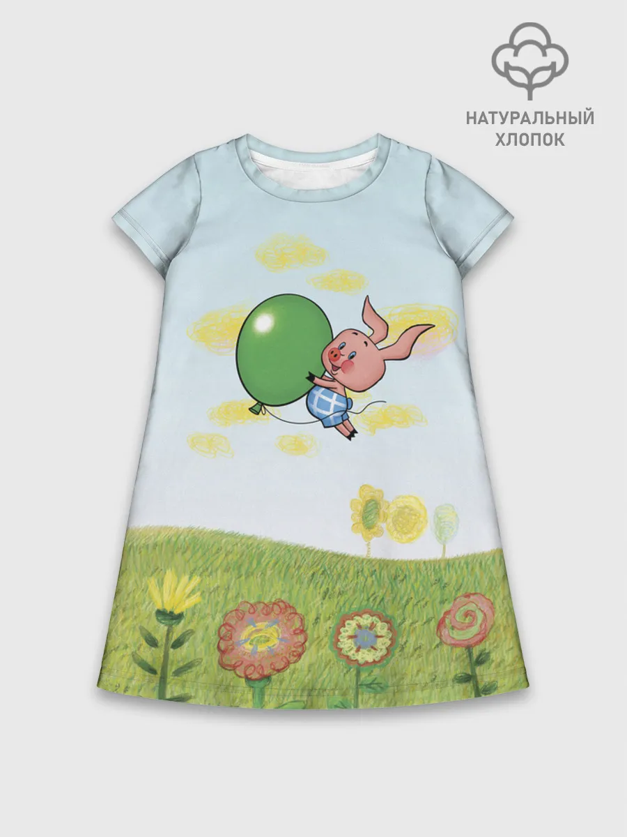 Детское платье хлопок / Винни PyatachokBlue