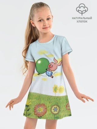 Детское платье хлопок / Винни PyatachokBlue