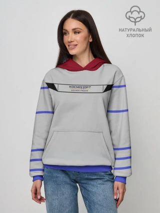 Худи женский база хлопок / Дизайн КОСМОПОРТ 01