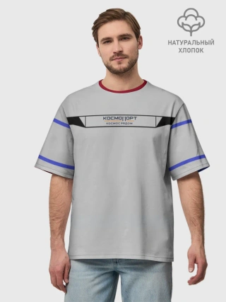 Футболка Мужская оверсайз премиум / Дизайн КОСМОПОРТ 01