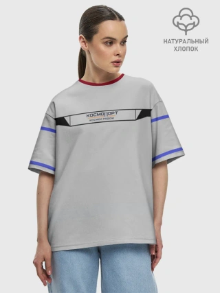 Футболка женская оверсайз премиум / Дизайн КОСМОПОРТ 01