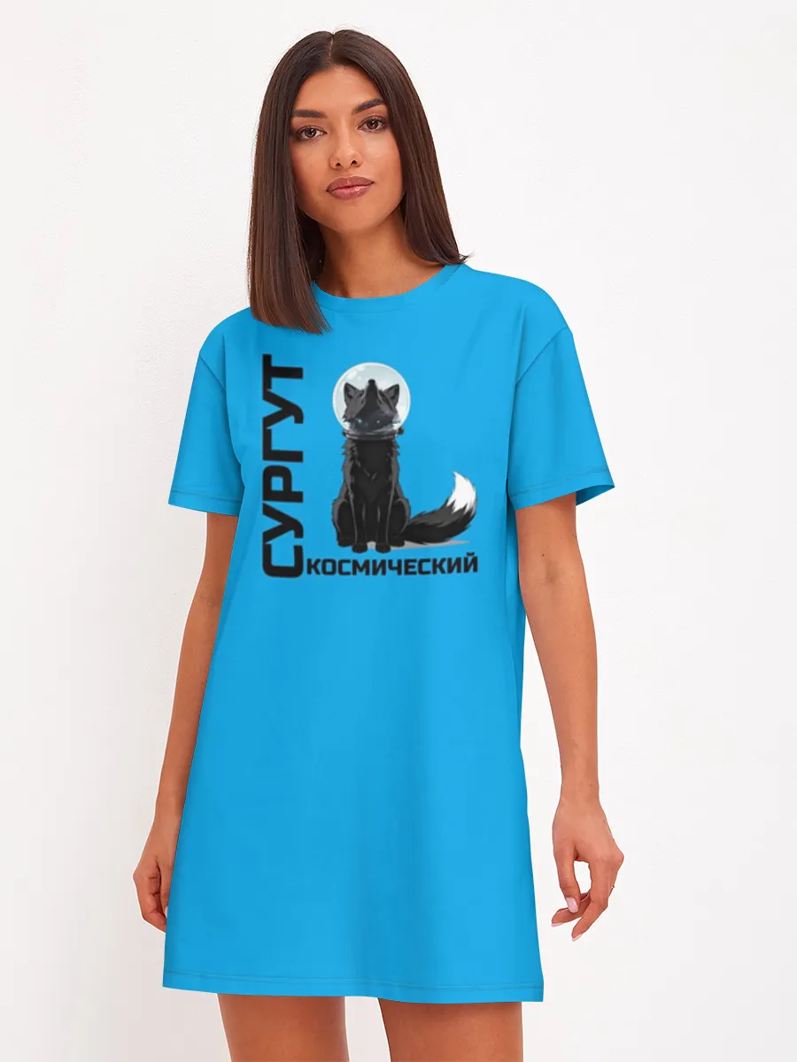 Женское платье хлопок / Дизайн Сургут космический лис
