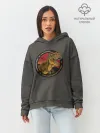 Худи женский оверсайз хлопок / Динозавры_2D_английский