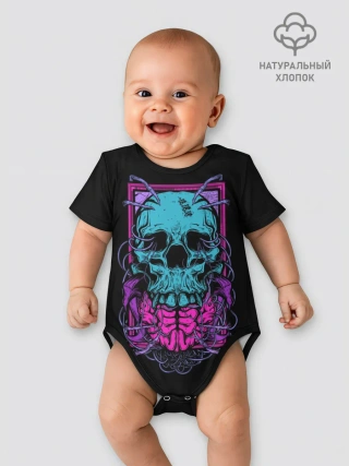 Детское боди / Кислотный череп