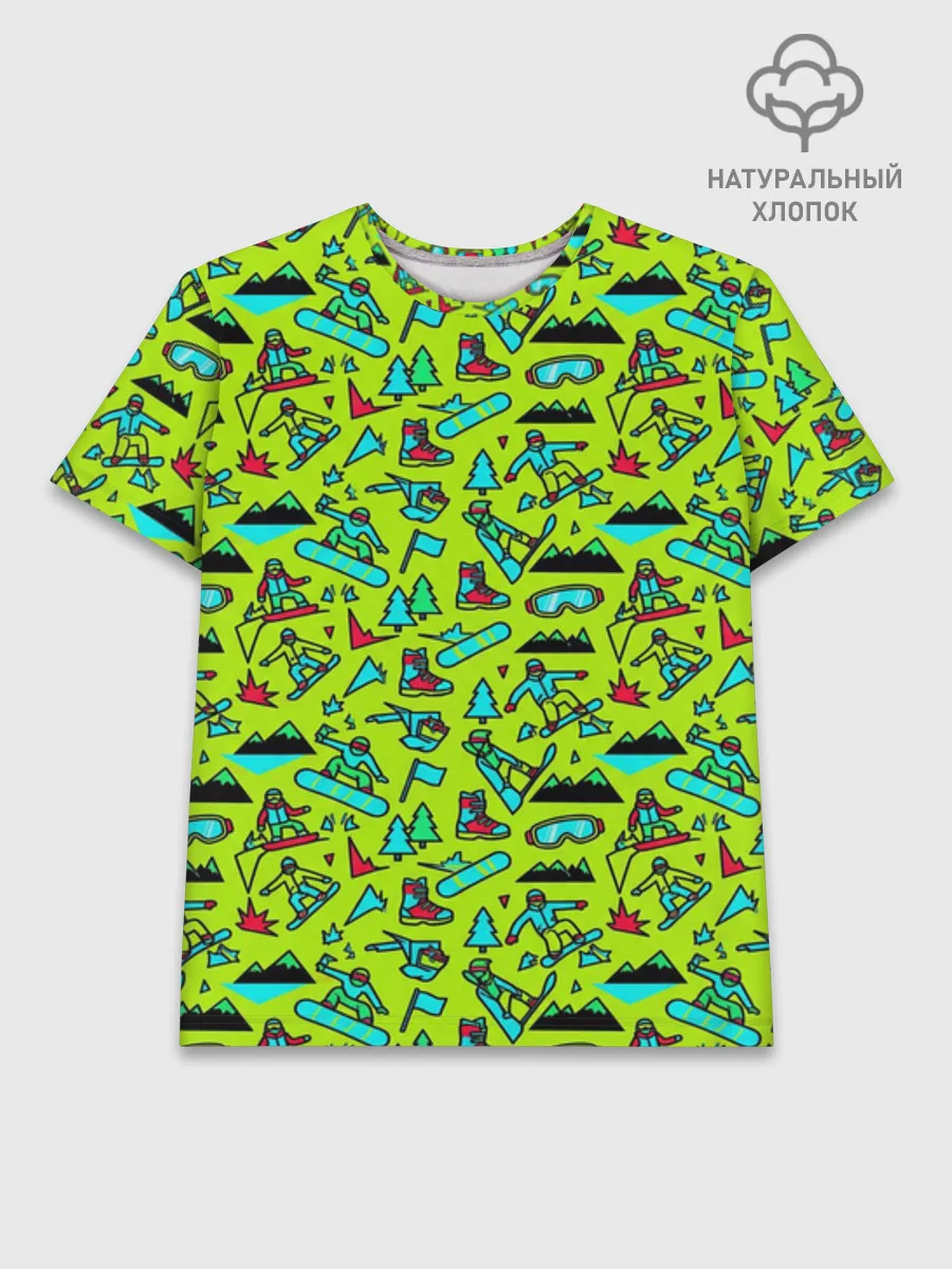 Мужская базовая футболка хлопок / Зимний отдых