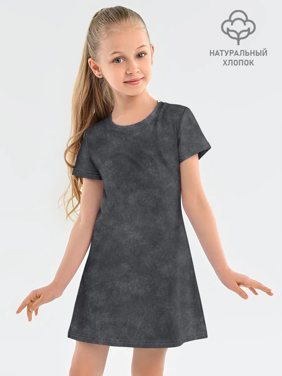 Детское платье хлопок / Варёнка dark grey