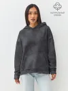 Худи женский оверсайз хлопок / Варёнка dark grey