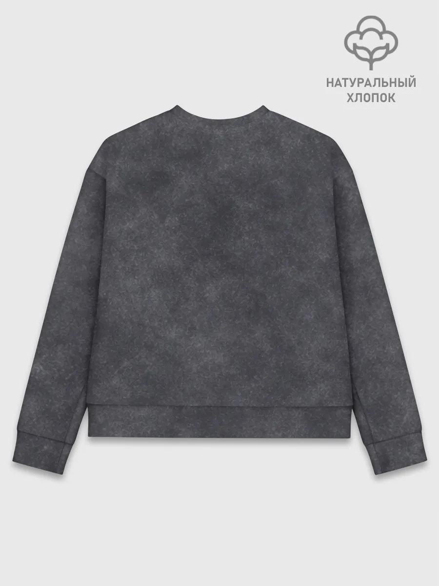 Женский свитшот базовый хлопок / Варёнка dark grey