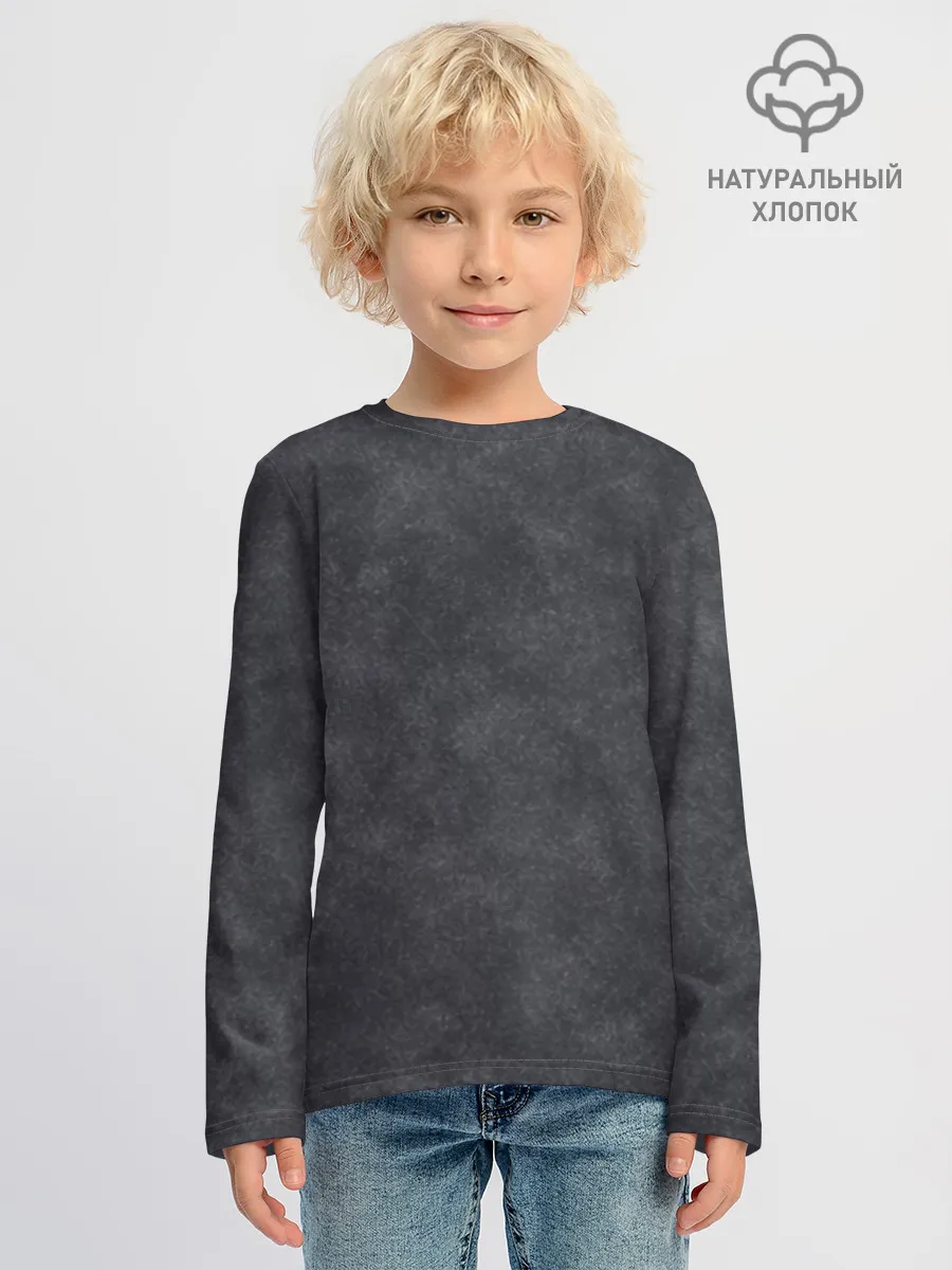 Детский лонгслив хлопок / Варёнка dark grey