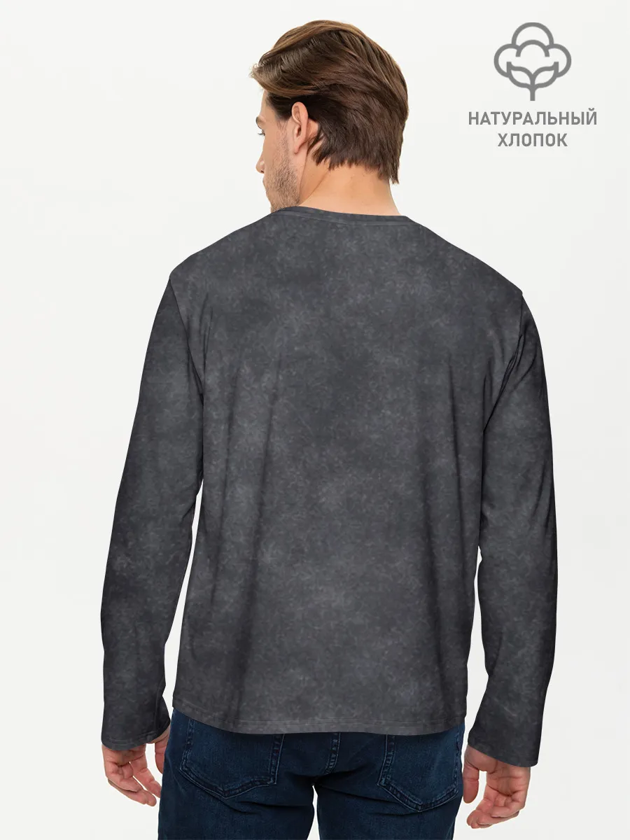 Мужской лонгслив хлопок / Варёнка dark grey