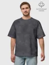 Мужская футболка оверсайз хлопок / Варёнка dark grey