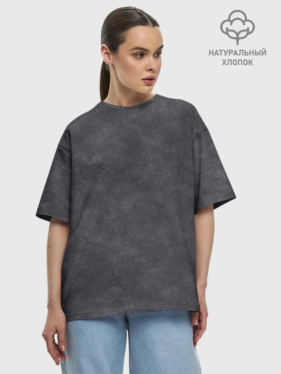 Футболка женская оверсайз премиум / Варёнка dark grey
