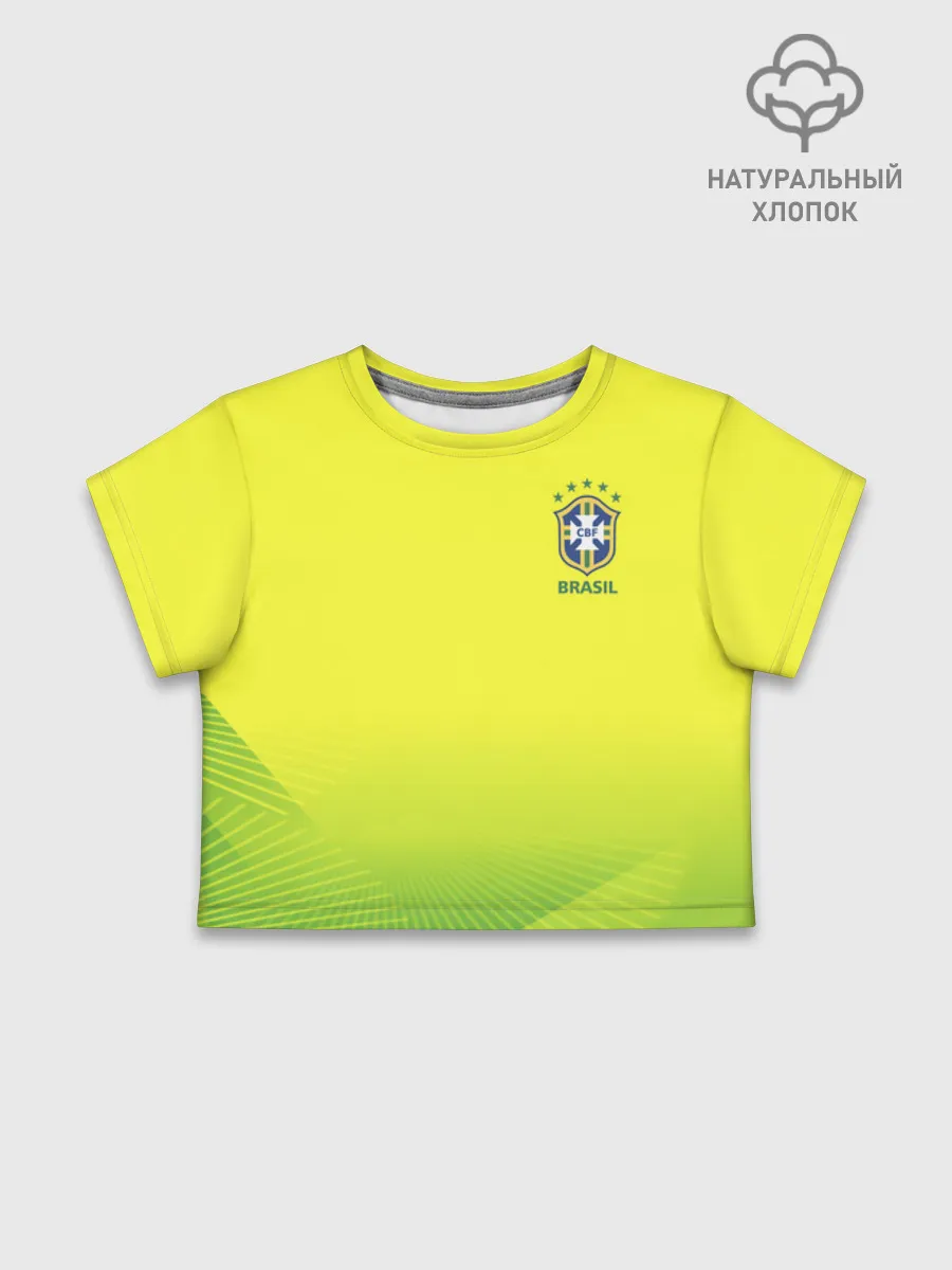 Футболка для девочки укороченная базовая хлопок / FootballBrazil