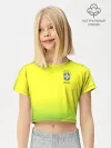 Футболка для девочки укороченная базовая хлопок / FootballBrazil