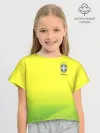 Футболка для девочки укороченная оверсайз хлопок / FootballBrazil