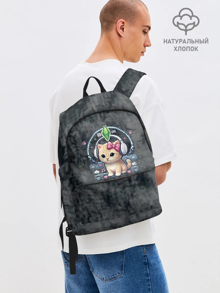 Рюкзак взрослый джинсовый / Kitty #55300